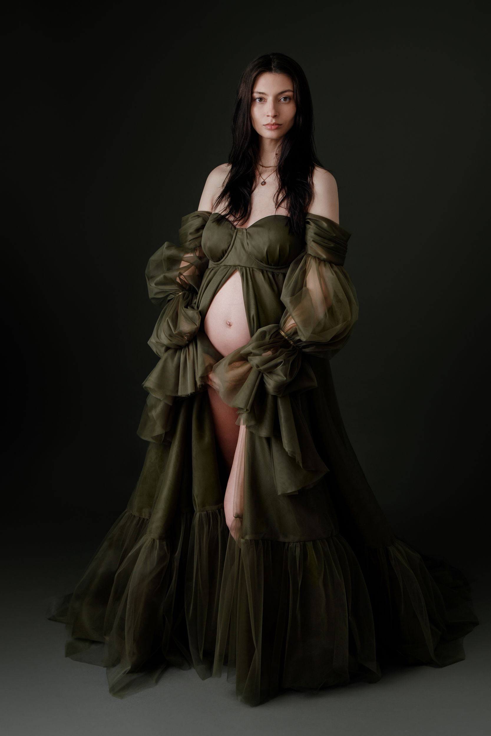 babybauch schwangerschaft grünes kleid stuttgart ludwigsburg