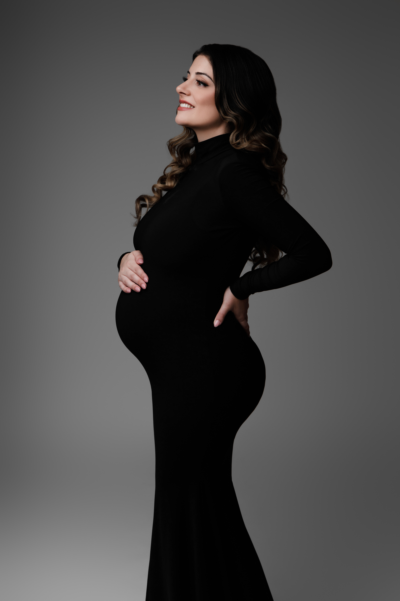 babybauch shooting stuttgart enges schwarzes kleid